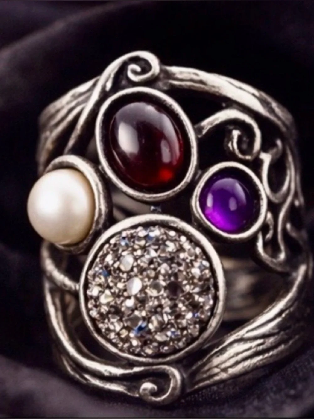 Artisan Israeli Sterling Silver Statement Ring ✨ DIDAE Modernist Design